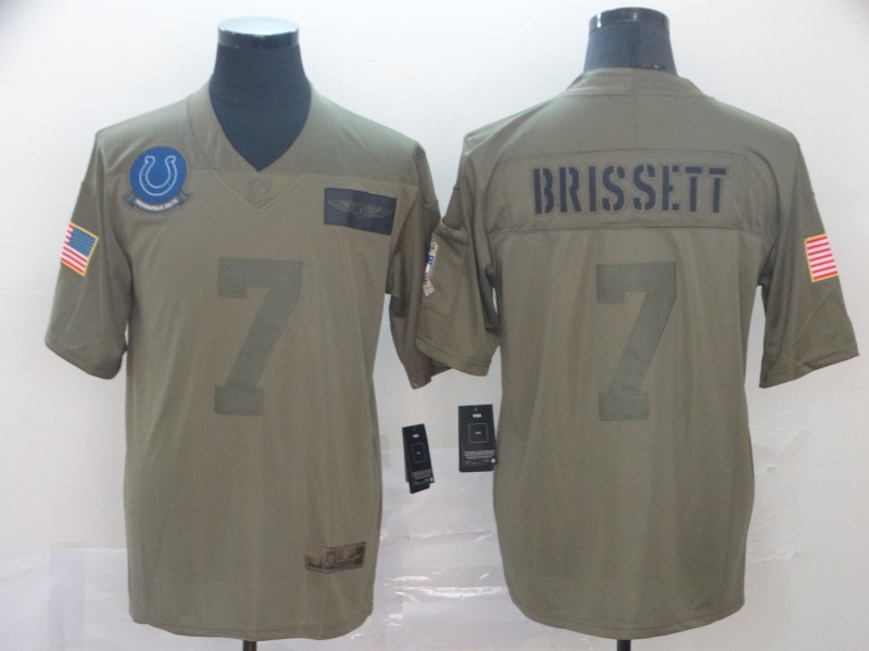 Men's Indianapolis Colts Jacoby Brissett Brown Jersey